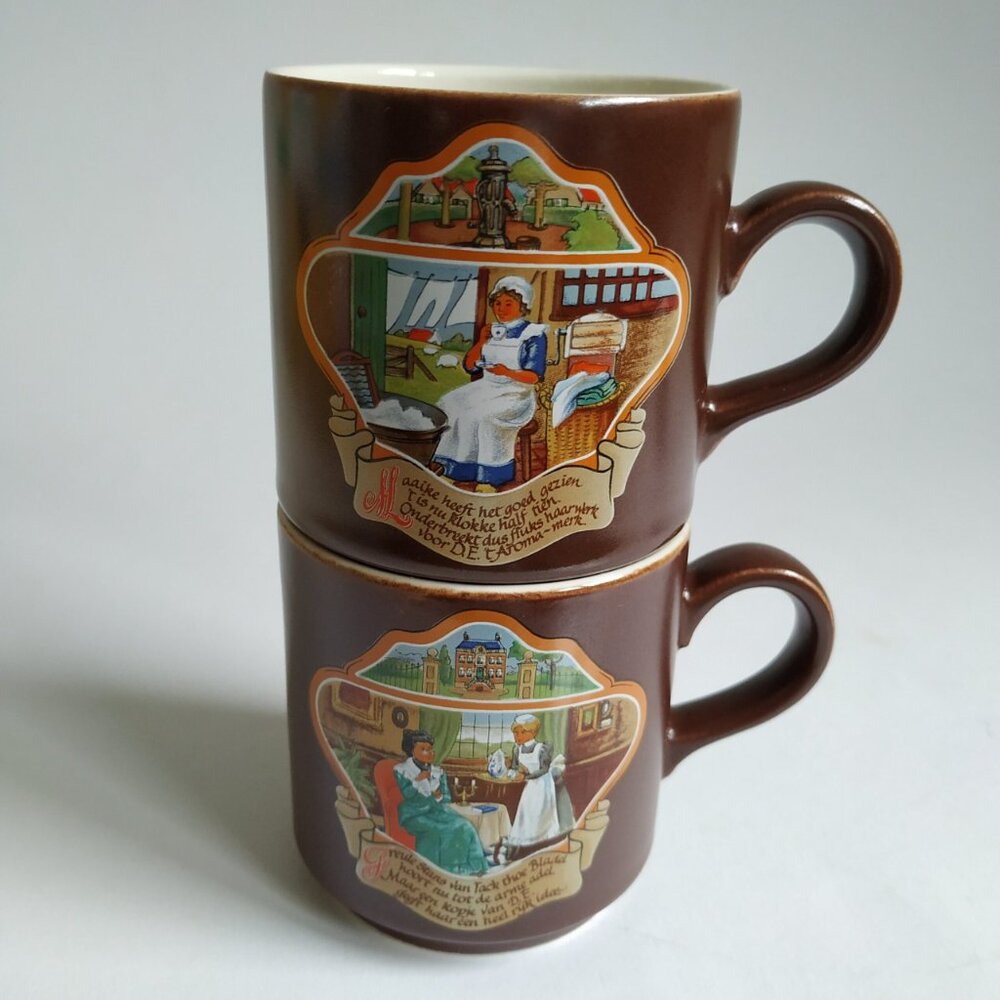 VTG Villeroy & Boch Septfontaines 1767 Luxembourg Mugs RARE Set of 2 Douwe Egber